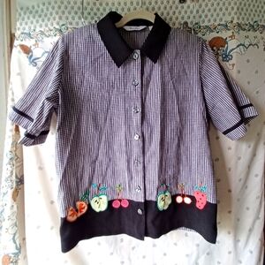 Tan Jay Gingham & Fruit Clouse